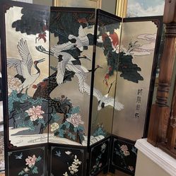 Coromandel Screen with Cranes Hayloft Design  172 T & 48”W