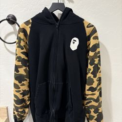 Bape Premium Happy New Year 1st Camo Sleeves Full Zip Hoodie Sz 3X