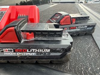 Milwaukee batteries and charger.