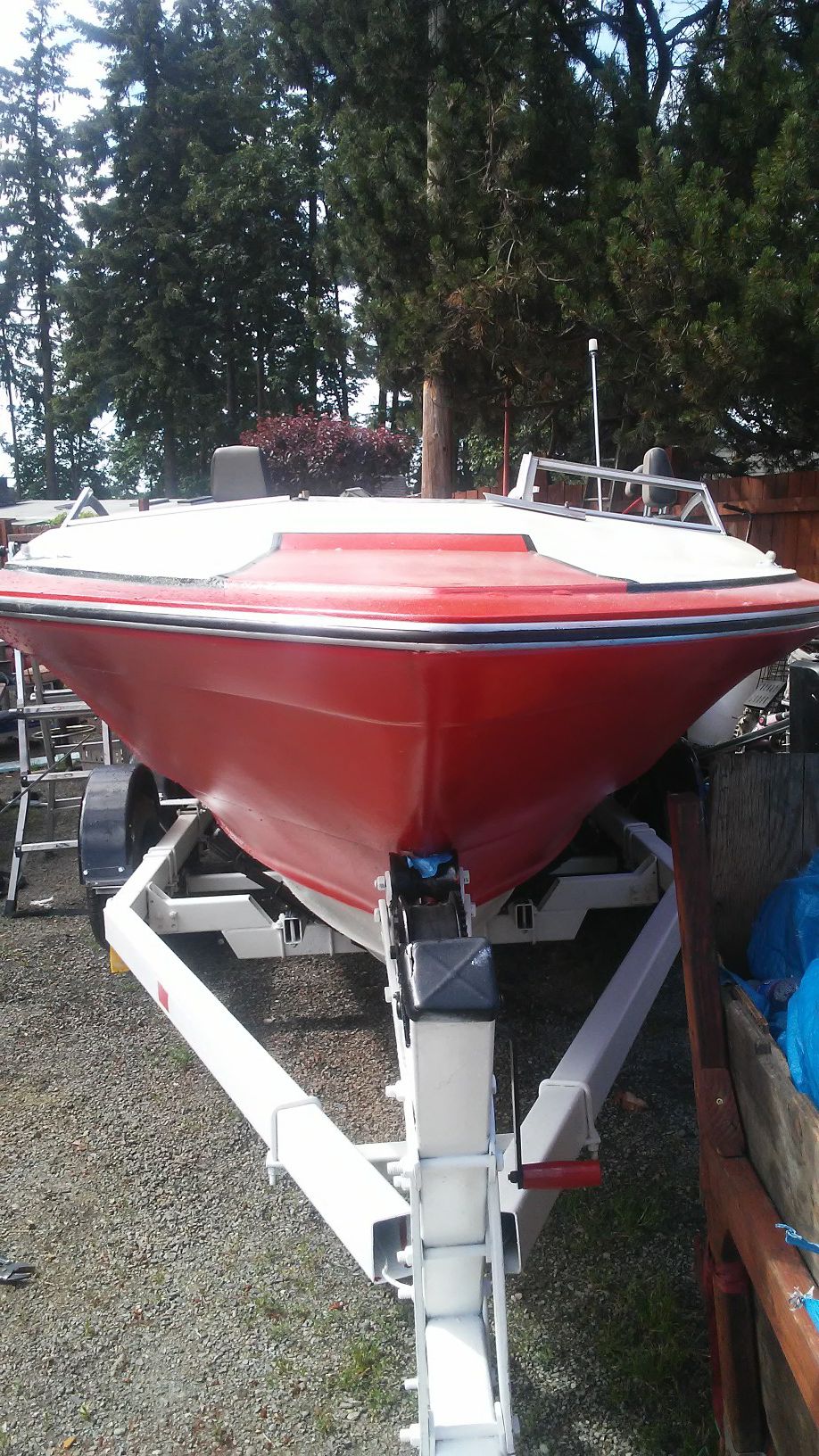 85 Bayliner ski boat with great engine in process of remodel with ez load trailor
