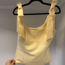 Zara Butter Yellow Top With Bows