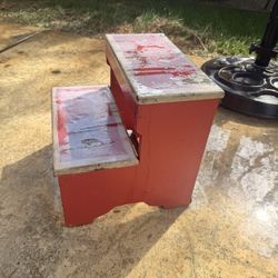 Wooden Step stool Red