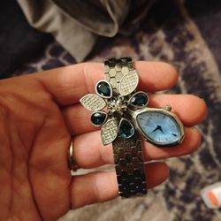 CITIZEN Lobella Blue Crystal Flower Link Bracelet Women's Watch