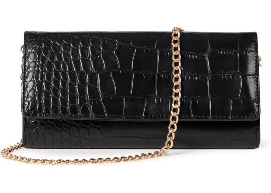 The Drop Leroya Wallet on Chain Crossbody Black