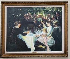 P.S. Krøyer Hip Hip Hurrah Oil Painting Reproduction by Andrew Weissman 35x29
