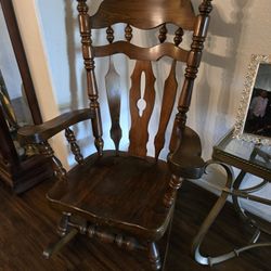 Solid Oak Vintage Rocking Chair