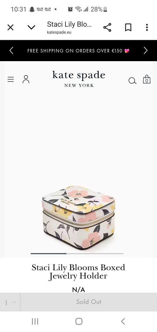 Kate Spade Jewerly Box