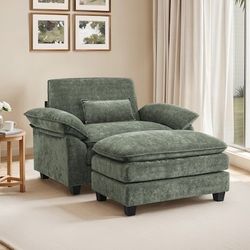 LUE BONA ASS-001 52-in W Modern Celadon Accent Armchair