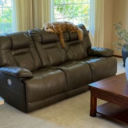 Reclining Leather Couch And Loveseat Power And USB