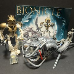 Retired LEGO BIONICLE TAKANUVA Set 8596 - Complete All Masks With Manual Loose As-Is