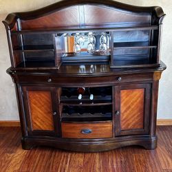 Wood Buffet With Wine Rack. Nice Condition. 