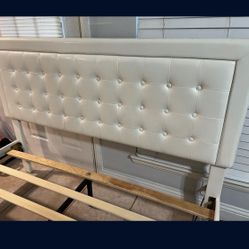 White Bed Frame QUEEN SIZE