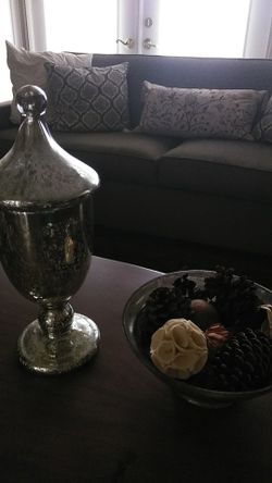 2 pc Mercury glass, decorative set