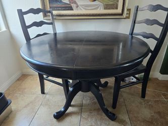Vintage Spanish-Style Pedestal Dining Table Set