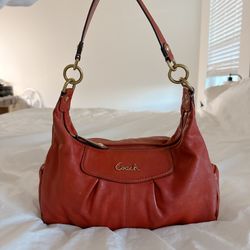 COACH #19761 Rust/Orange Leather Ashley Hobo Shoulder Bag - Very Good Condition