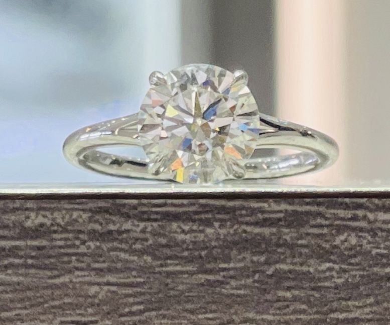 14k White Gold Solitaire Diamond Engagement Ring