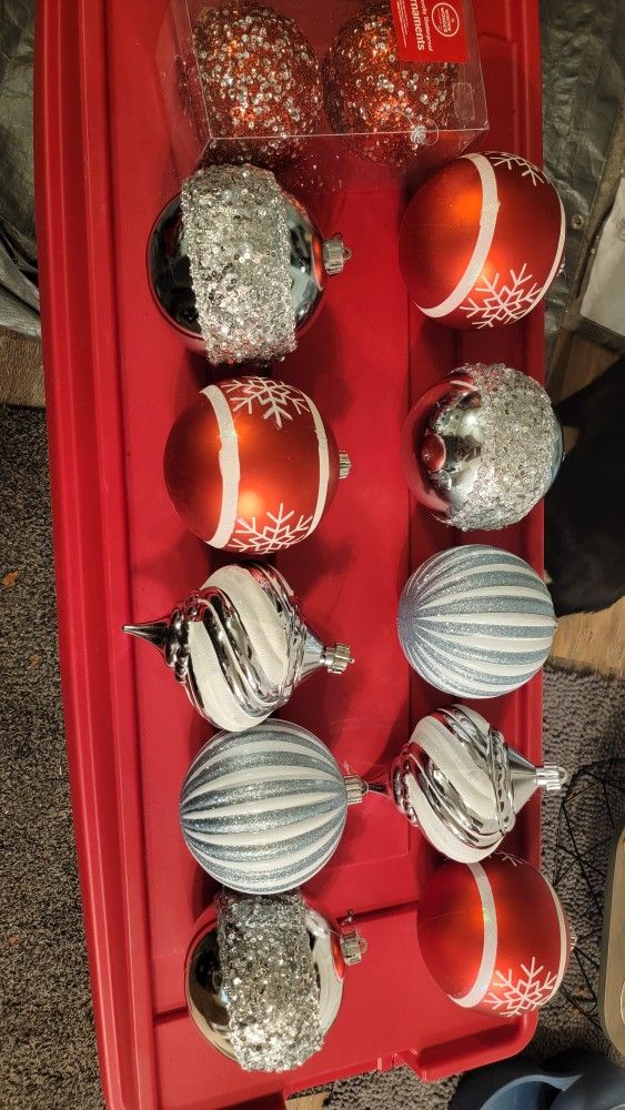 Set Of 12 large novelty christmas bulbs