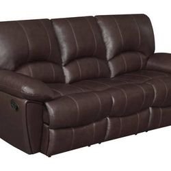 Gorgeous Motion Sofa In Soft Chocolate Top Grain Leather! Lowest Prices Ever!