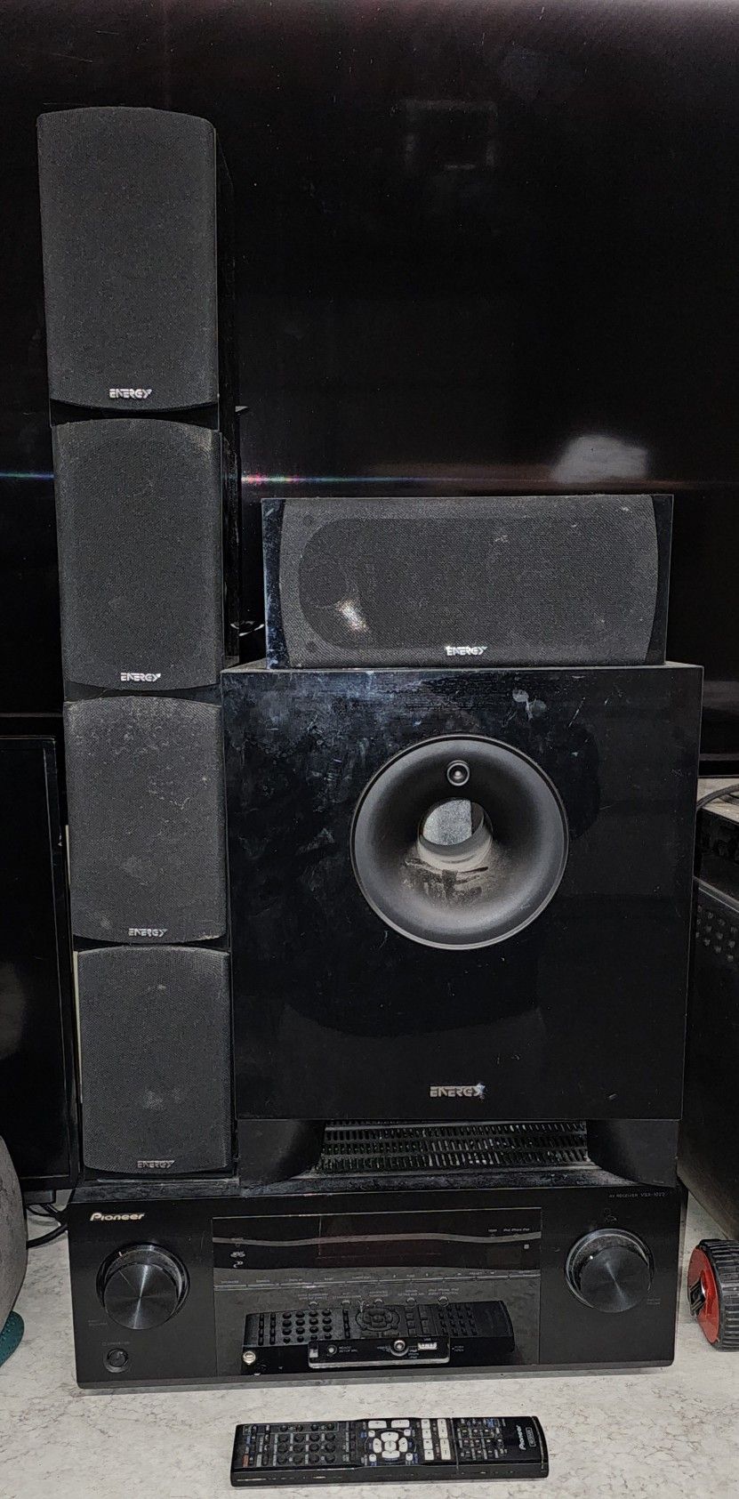 Pioneer A/V Receiver + Energy Take Classic 5.1 Speakers And Sub woofer