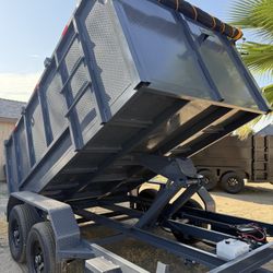 New 8x4x12 Scissor Lift Hydraulic Dump Trailer With Tarp Delivered To Your Door 🚪 🚛