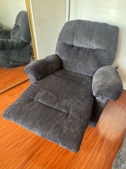 Oversized Plush Recliner Chair – Super Comfortable – Dark Gray