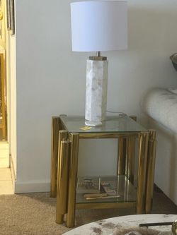 Gold Side Table and Lamp for $150
