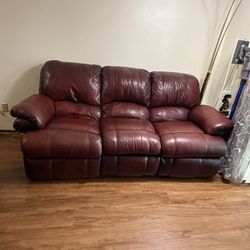 Real Leather Sofa And Loveseat 