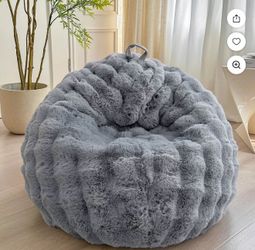 Fluffy Faux Rabbit Fur Bean Bag Cover (No Filler)