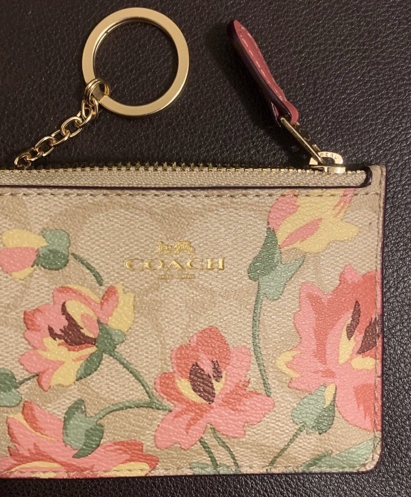 Small, Floral Coach Handheld Wallet