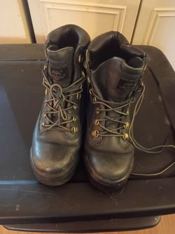 Timberland Black Leather Lace-Up Boots size 9 boys