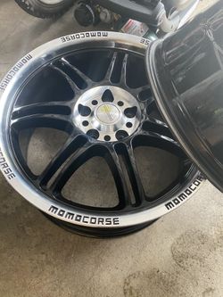 MOMOCORSE BLACK RIMS ***5 LUG PATTERN ***SEE BELOW DESCRIPTION