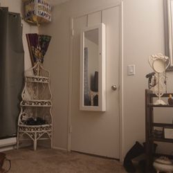 Jewelry Cabinet With Mirror, Over Door Mount