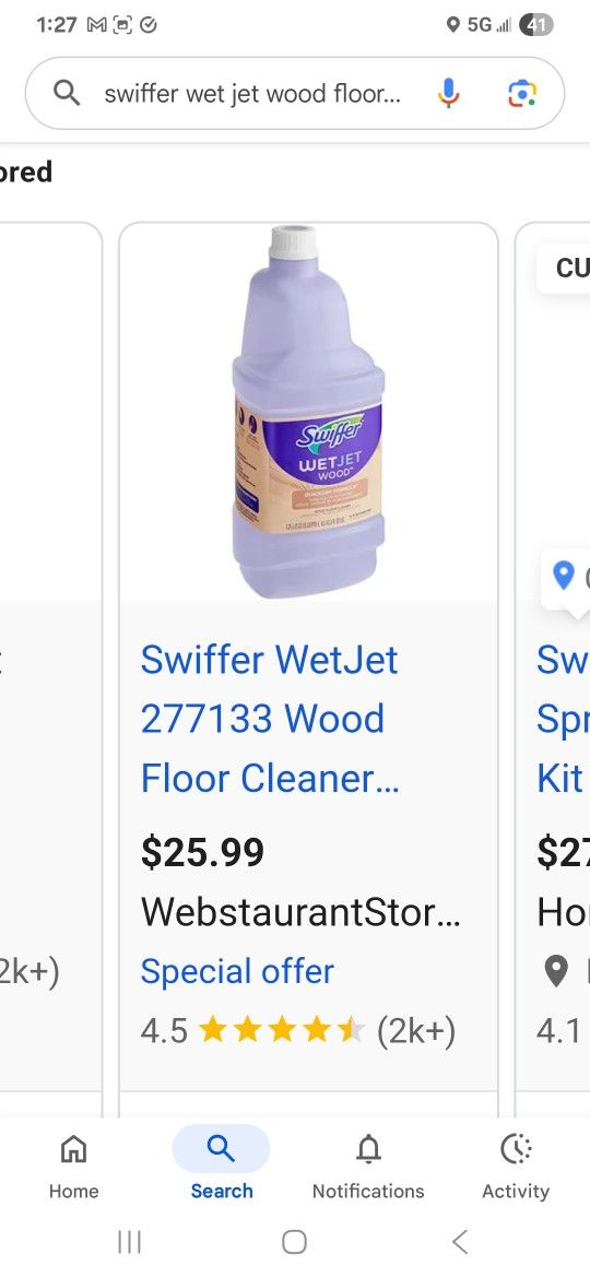Swiffer Wet Jet Wood Floor Cleaner Fluid 1.25L/ 42.2 Ounces 