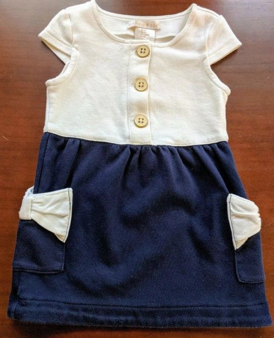 Maggie & Zoe Girls 2T Navy Blue and Ivory Dress