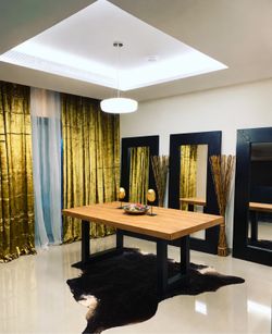 Solid Wood Dining Table with Metal Legs - from The One