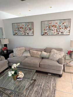 Beautiful Beige Loveseat Sofa
