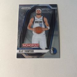 Klay Thompson  Basketball Monopoly Card New Signing Dallas Mavericks