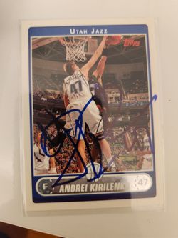 Andrei Kirilenko Signed Topps Utah Jazz Card