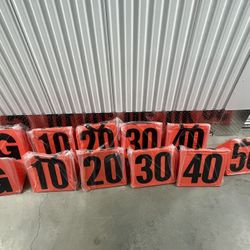Full Set of Brand New Weighted Football Yard Line Markers