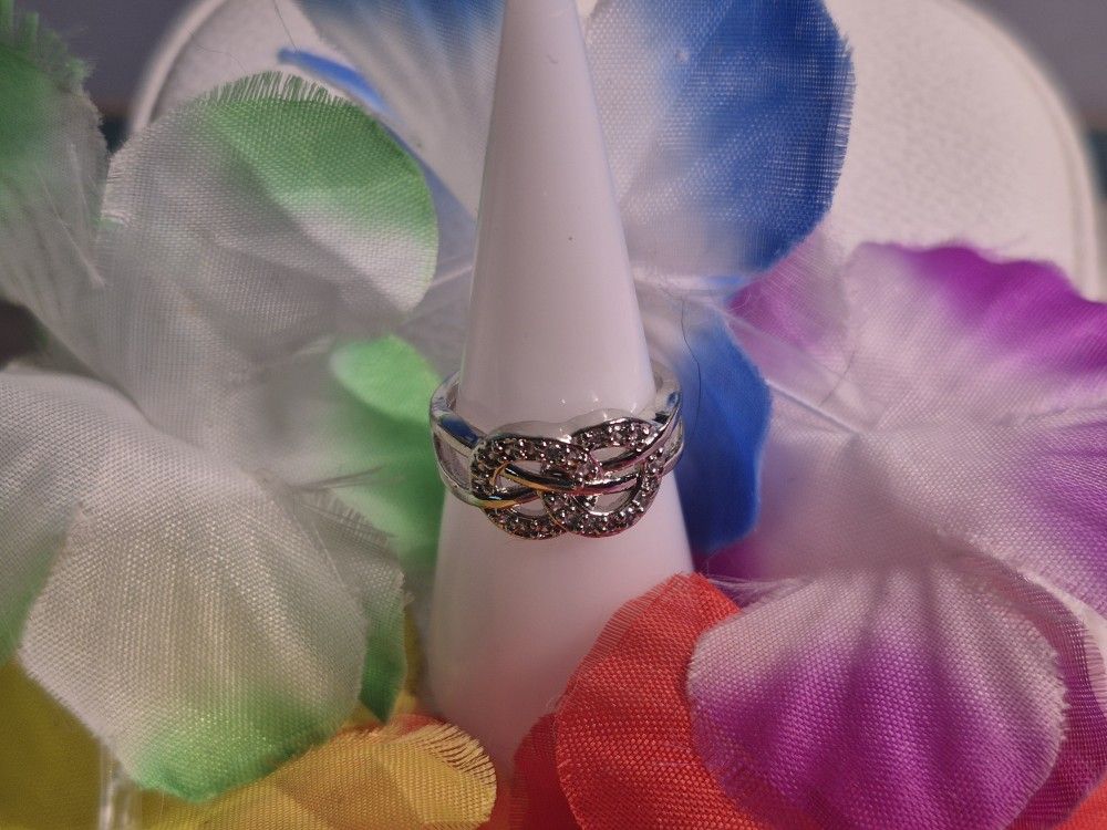 Elegant Silver Filled Knot Ring 6