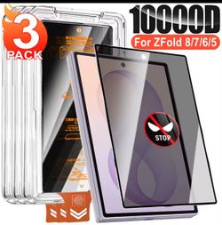 Samsung Z Fold 8  Privacy Tempered Glass Screen Protector with HD Auto Install, Bubble-Free and Anti-Scratch