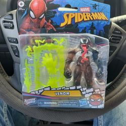 Spiderman action verse Venom action figure moc htf short packed 