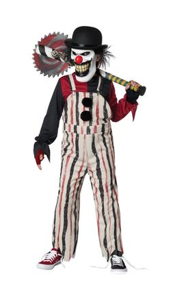 New, Kids Creepy Clown Costume size 8-10