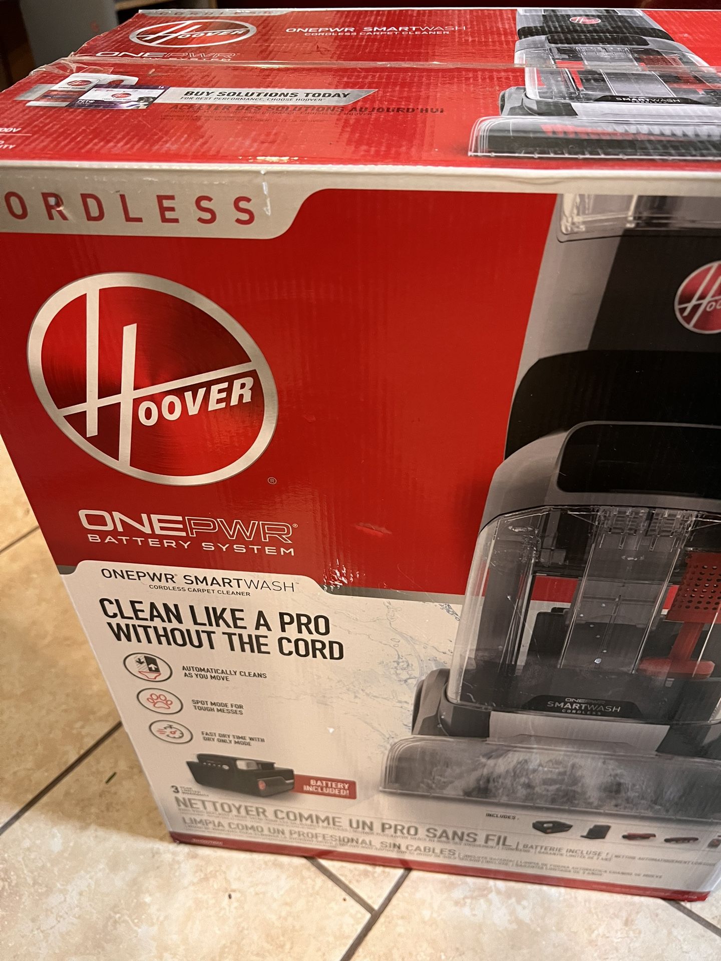 Hoover: ONEPWR SmartWash Automatic Cordless Upright Carpet Cleaner Machine, Deep Clean Carpet Shampooer with Battery and Charger