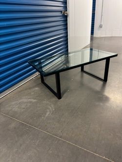 Crate & Barrel Glass Top Coffee Table