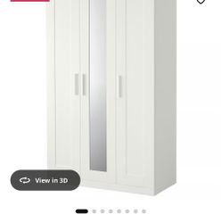 Wardrobe with 3 doors, white & Wardrobe with 2 doors, white,