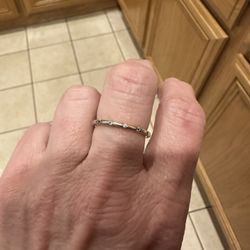 Pandora Ring - Silver With Diamonds - Size 7