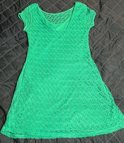Apt. 9 Green Lace Short Sleeve Fit & Flare Dress - Women’s Large