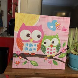 21X21 Owl Pair Canvas