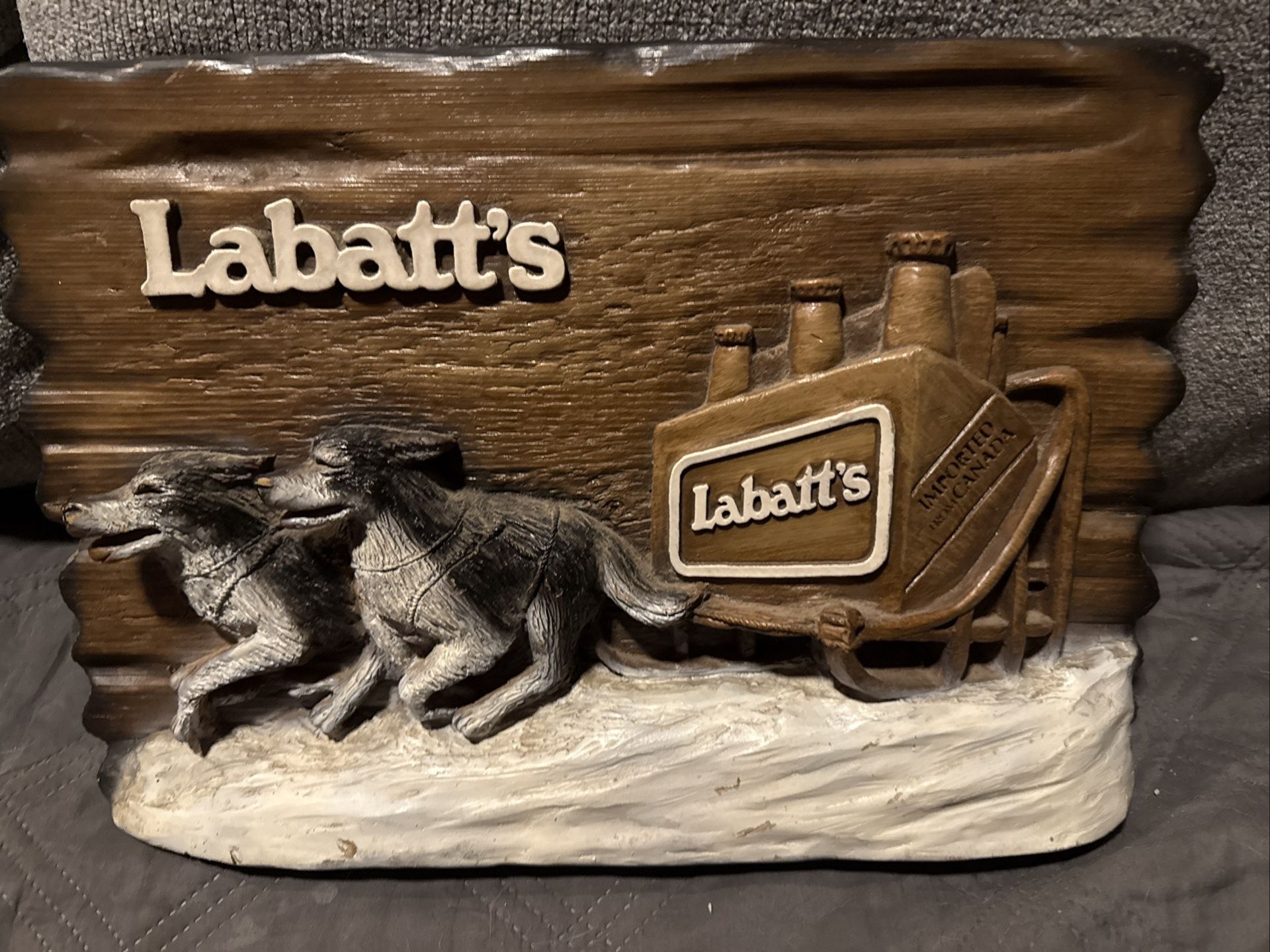 1981 Labatt’s Beer Dog Sled Foam Sign